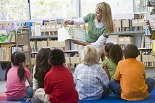 kids being read to at the library 