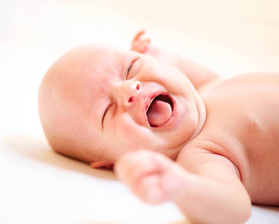 crying baby with colic