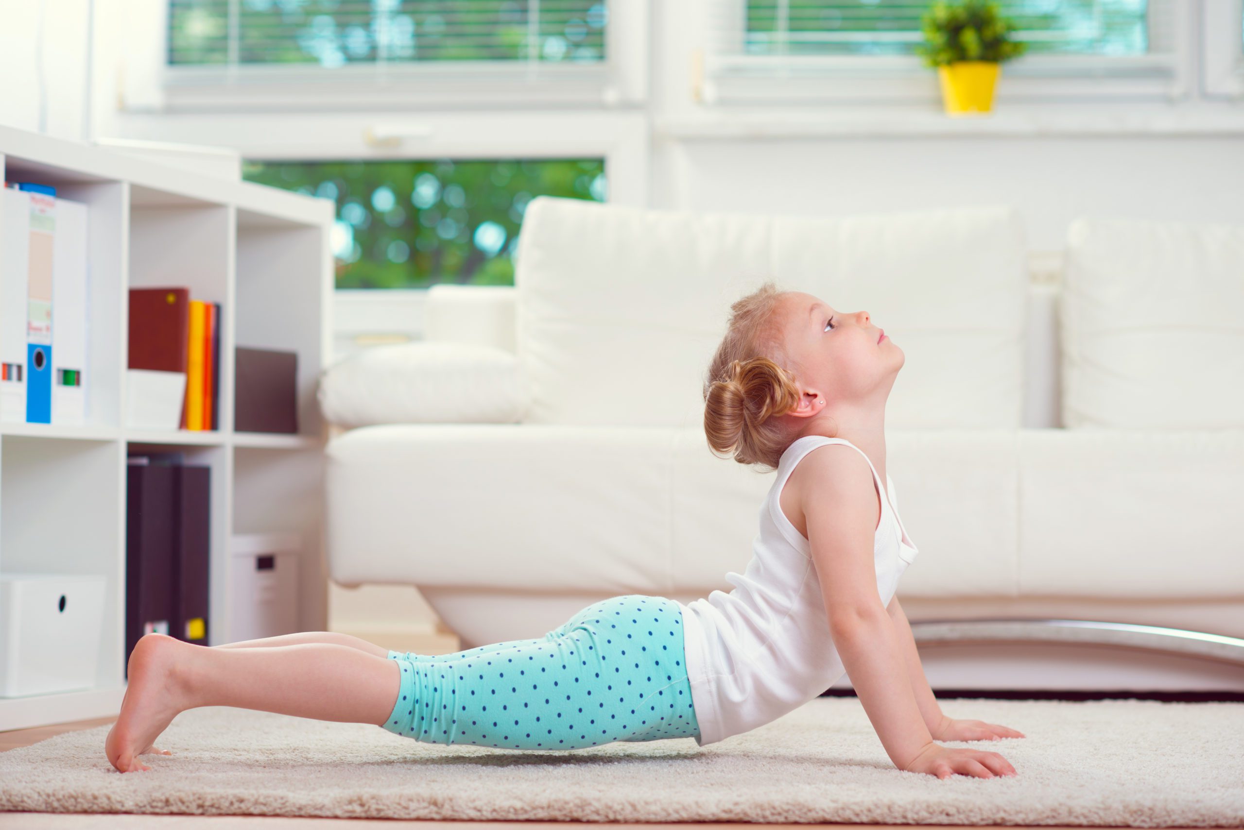 A child engaging in physical exercise